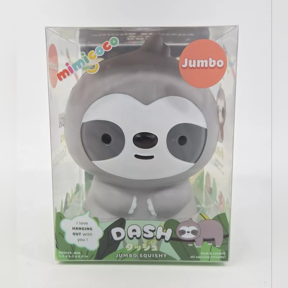 Mimicoco Jumbo Squishy DASH The Sloth Stress Toy New in Box